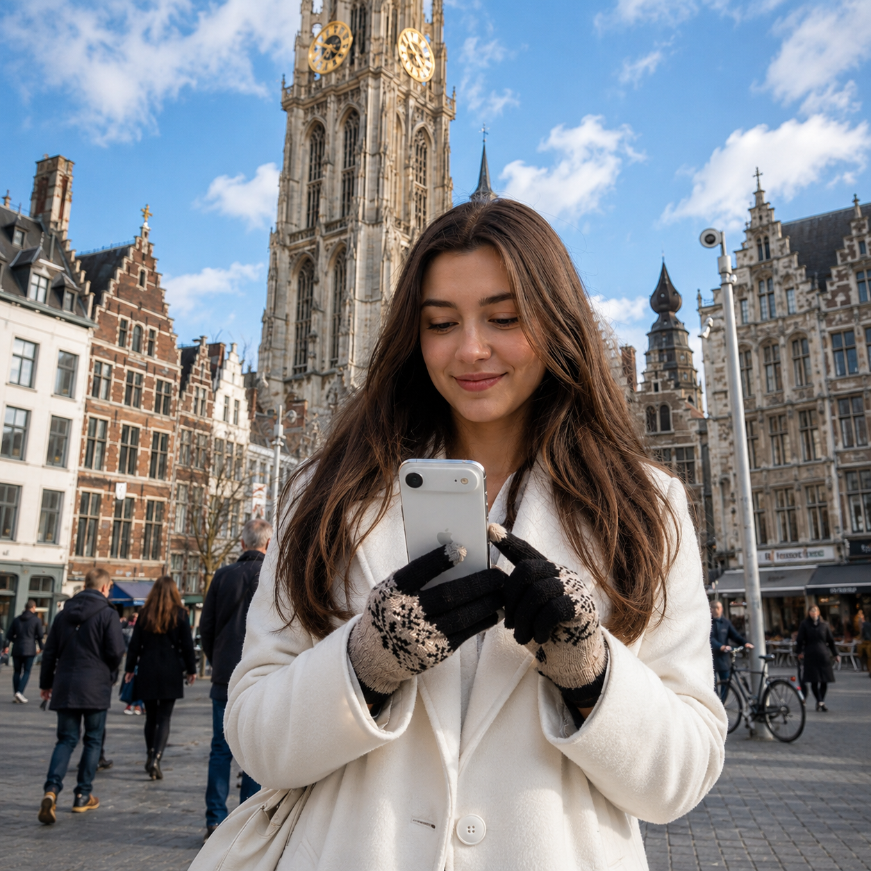 Winter Woolen Touch Screen Gloves for Girls & Women
